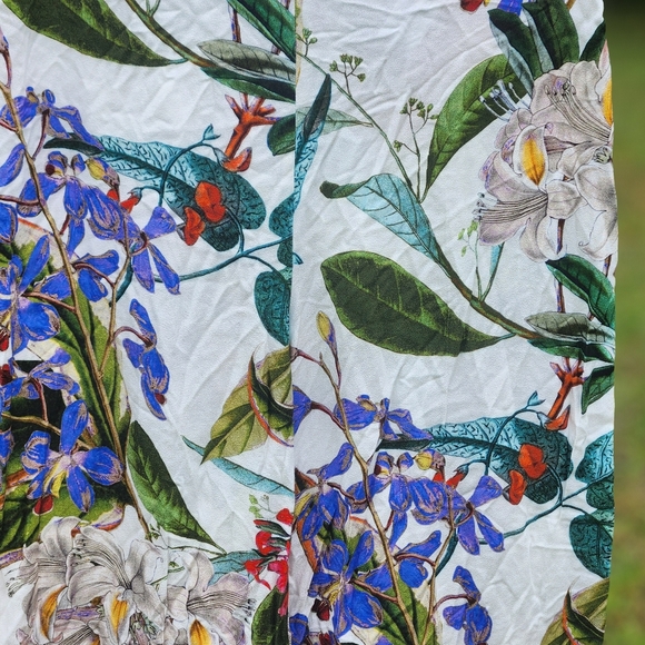 Zara Woman Floral Cropped Wide Leg Pants M - Picture 4 of 5